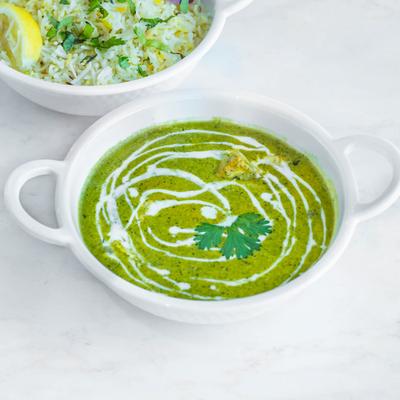 Saag Paneer with cottage cheese and creamed spinach